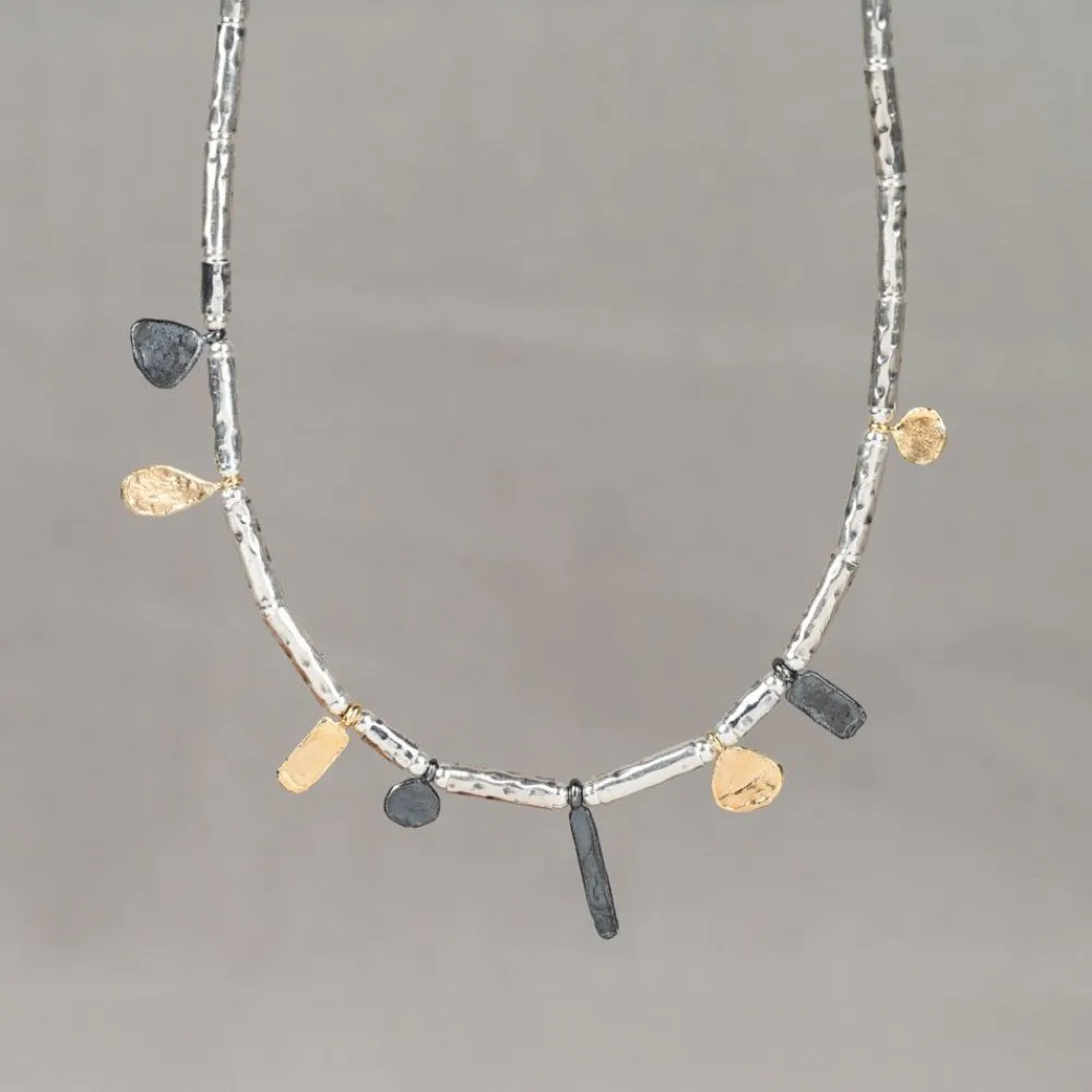 Jéh Jewels Tubes | Touch Of Gold-Halskette Röhren Silber, Oxy, vergoldet Snippers