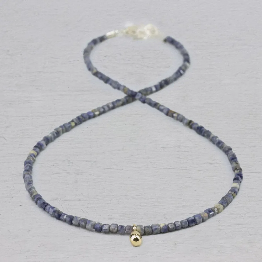 Jéh Jewels Edelsteine | Touch Of Gold-Halskette Saphir mit Anhänger 9 krt