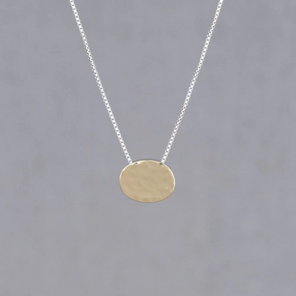 Jéh Jewels Touch Of Gold | Fine Line-Halskette Silber + 9 Karat oval