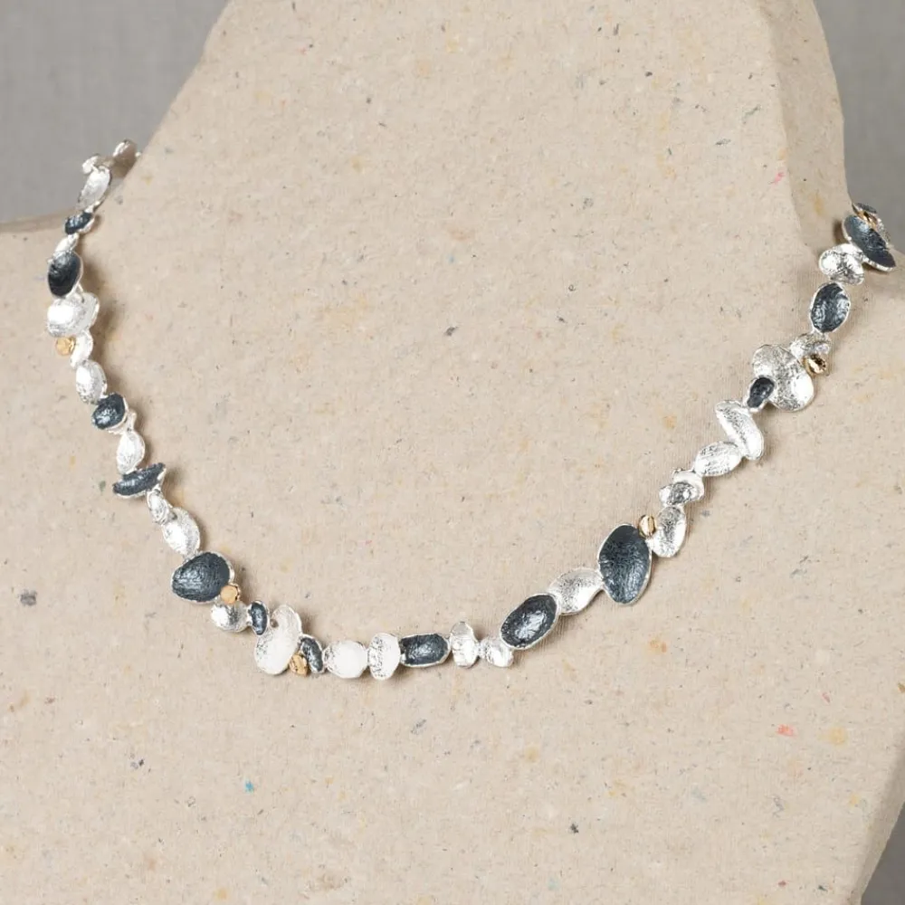 Jéh Jewels Touch Of Gold | Jéh Colliers-Halskette Silber + Silber vergoldete Flügel