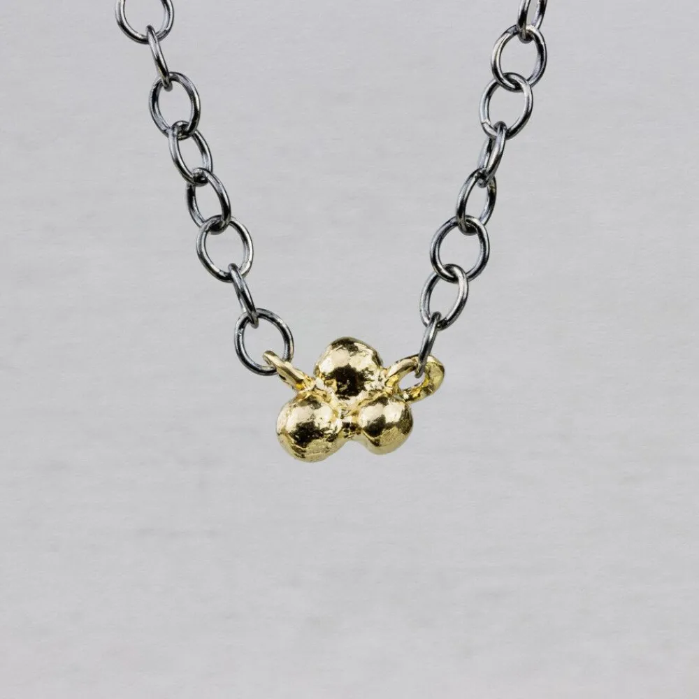 Jéh Jewels Touch Of Gold | Fine Line-Halskette Silber Oxy + Bündel 9 Karat