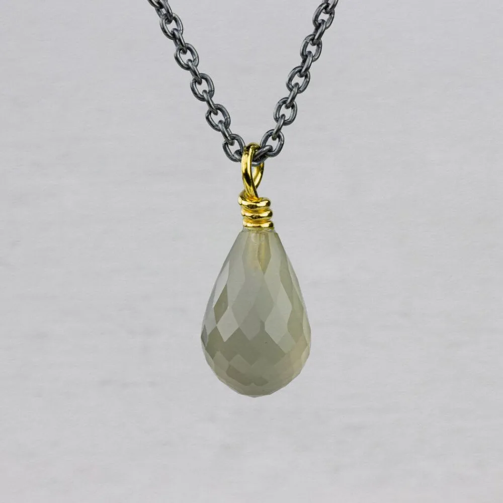 Jéh Jewels Touch Of Gold | Edelsteine-Halskette Silber Oxy + Edelstein-GM