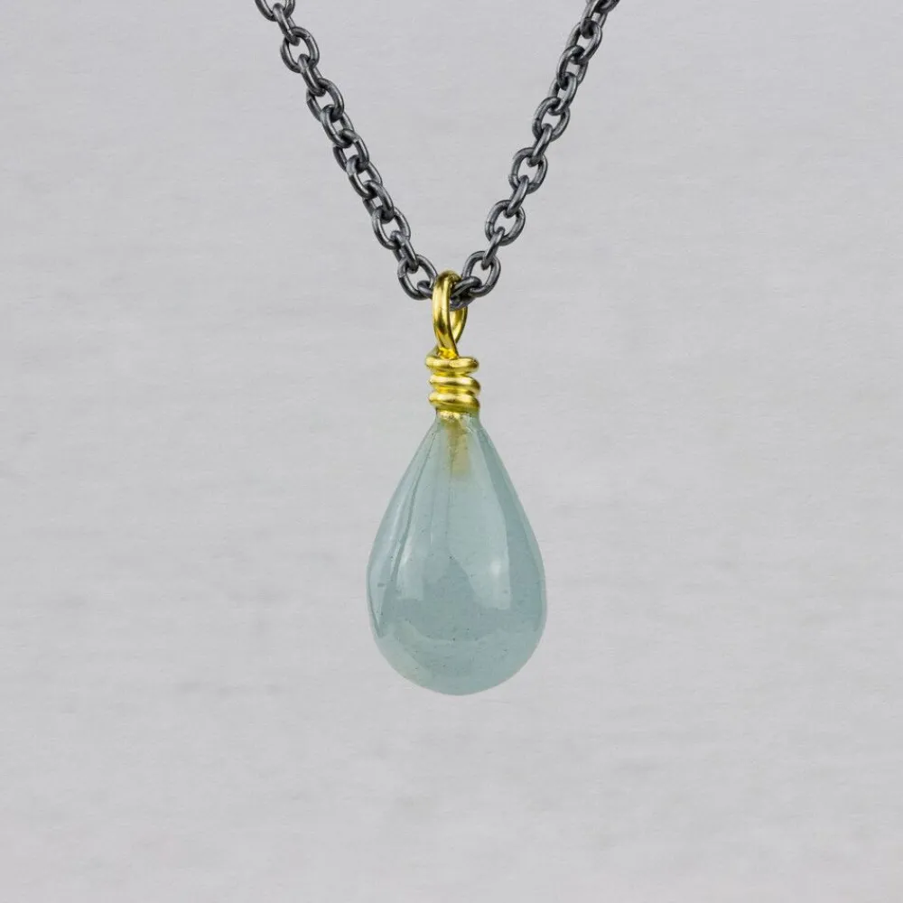Jéh Jewels Touch Of Gold | Edelsteine-Halskette Silber Oxy + Edelstein-AQ