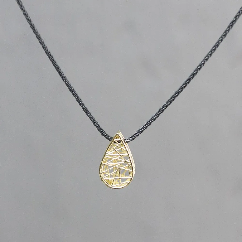 Jéh Jewels 3d Gold-Halskette Silber Oxy + Hänger G14K Tropfen