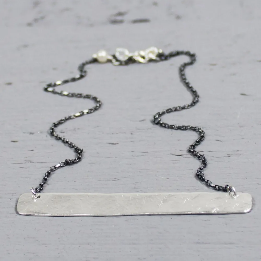 Jéh Jewels Silver-Halskette Silber Oxy / Weiß