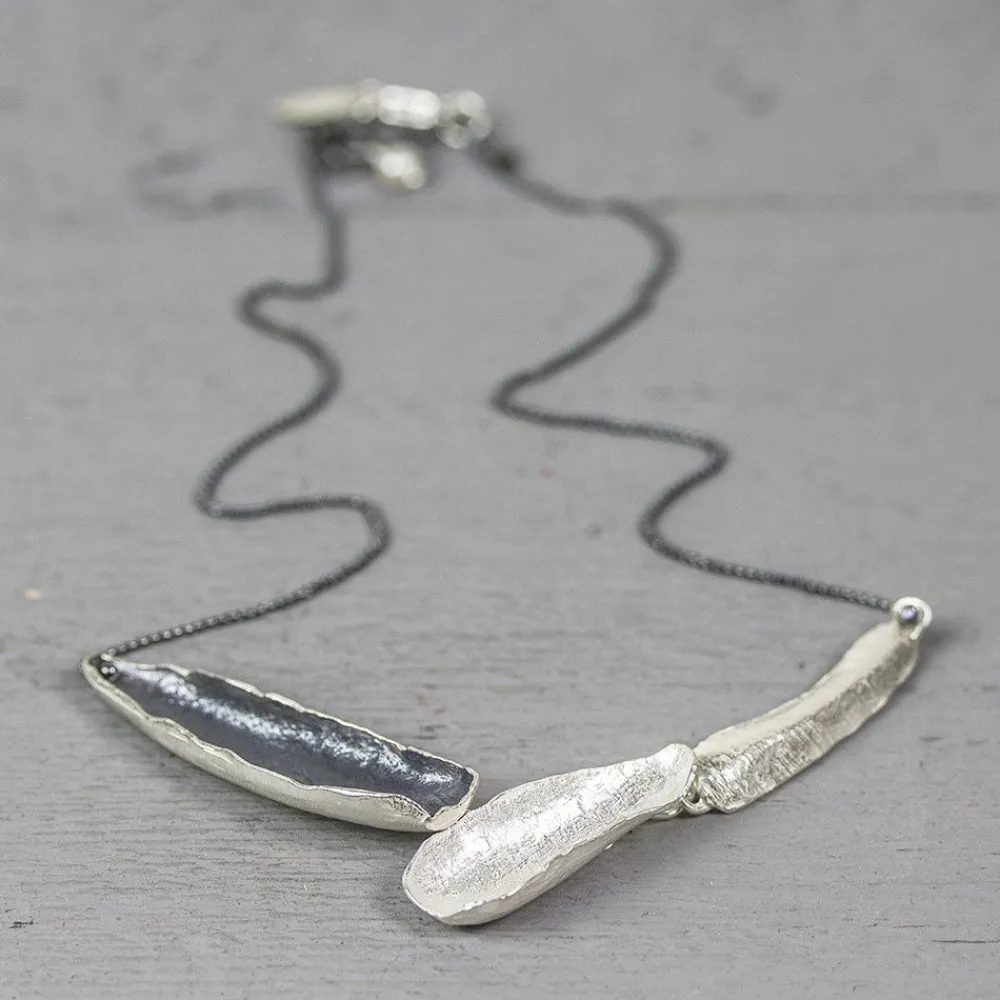 Jéh Jewels Silver-Halskette Silber Oxy / Weiß