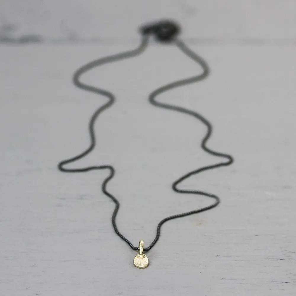 Jéh Jewels Fine Line-Halskette Silber Oxy mit kleinem vergoldeten hänger 60 cm