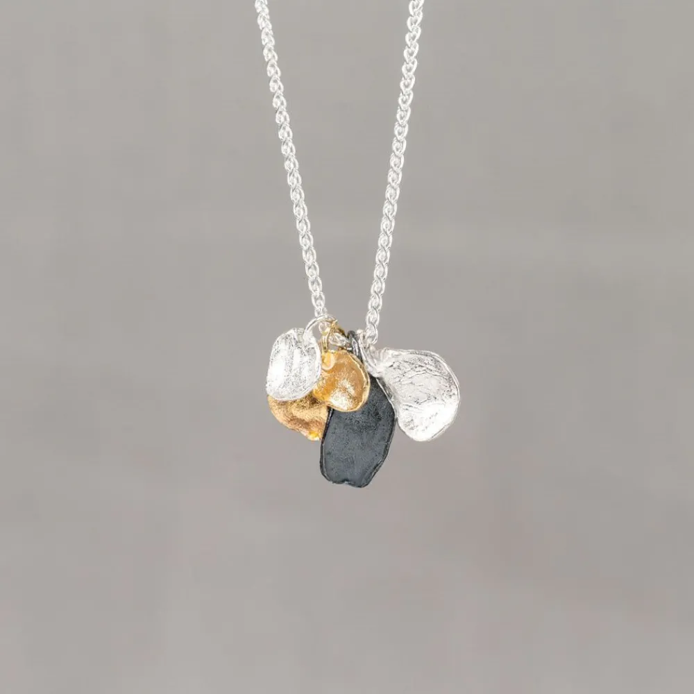 Jéh Jewels Touch Of Gold | Fine Line-Halskette Silber, Oxy, vergoldet Forest