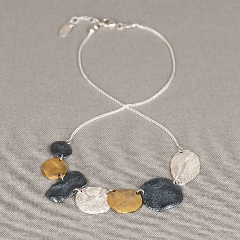 Jéh Jewels Touch Of Gold | Jéh Colliers-Halskette Steine Silber + Oxy + vergoldet