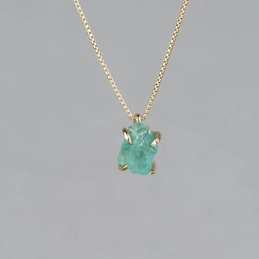 Jéh Jewels Touch Of Gold | Edelsteine-Halskette versilbert + Apatit