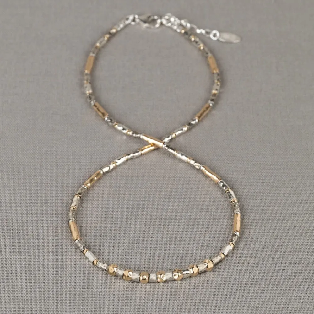 Jéh Jewels Tubes | Touch Of Gold-Halskettenröhren Silberoxy + Goldfilled