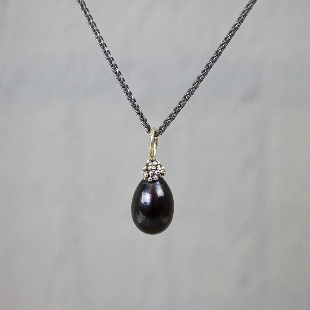 Jéh Jewels Silber | Pearls-Hanger zilver + Parel grijs