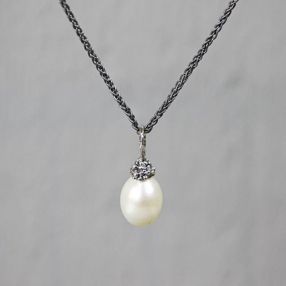 Jéh Jewels Pearls | Edelsteine-Hanger zilver + Parel wit