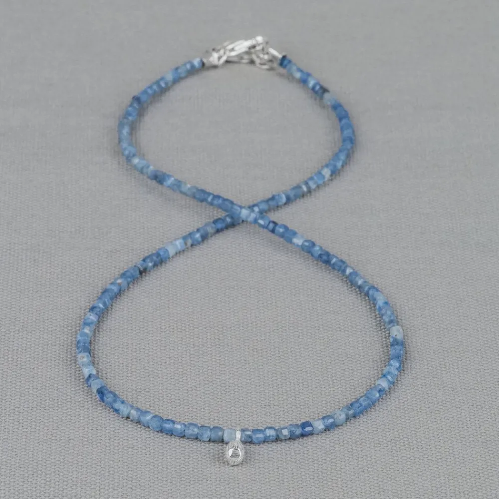 Jéh Jewels Edelsteine-Kyanit-Halskette + Silberspule