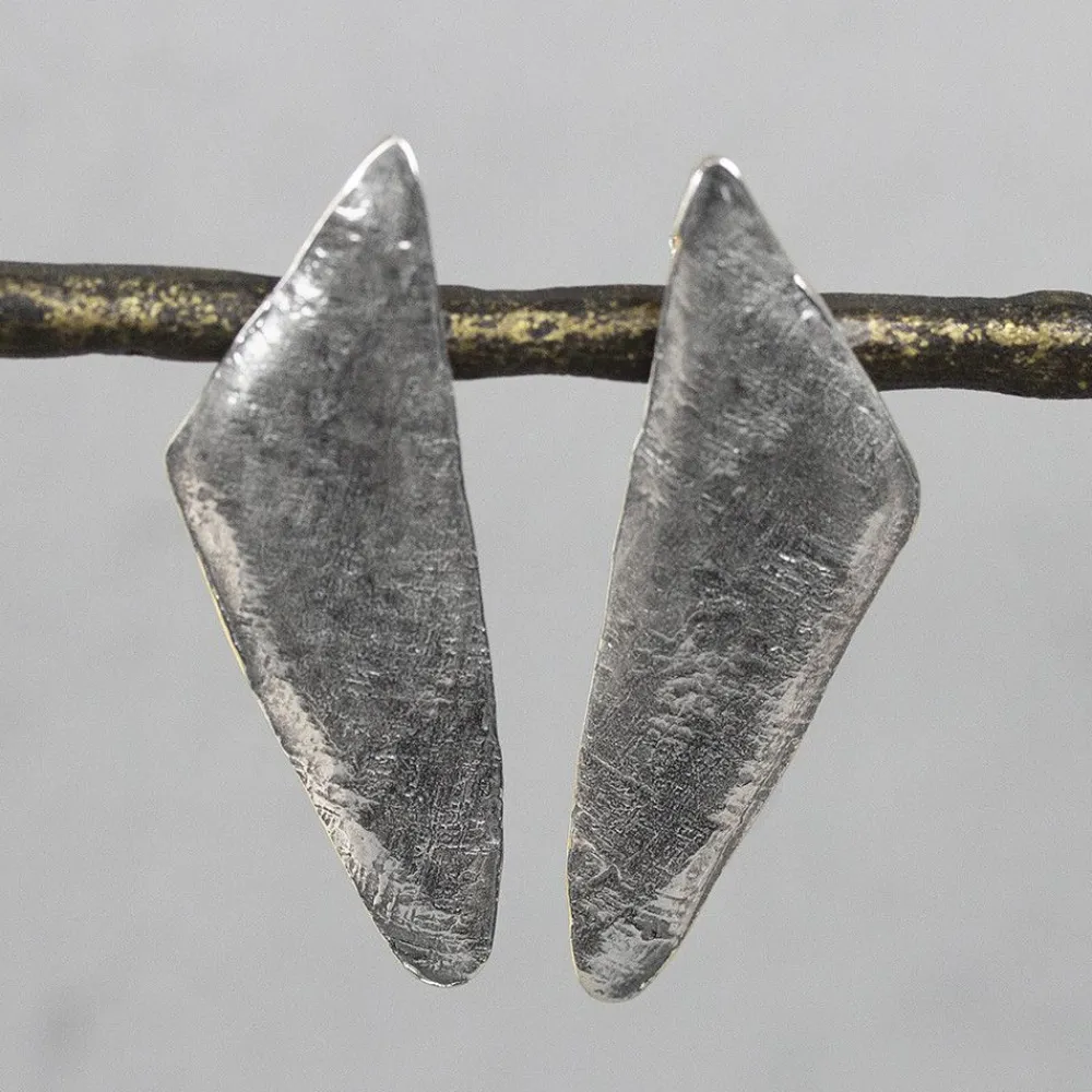 Jéh Jewels Silver | Lang Ohrstecker-Lang Ohrstecker Silber Oxy dreieckig
