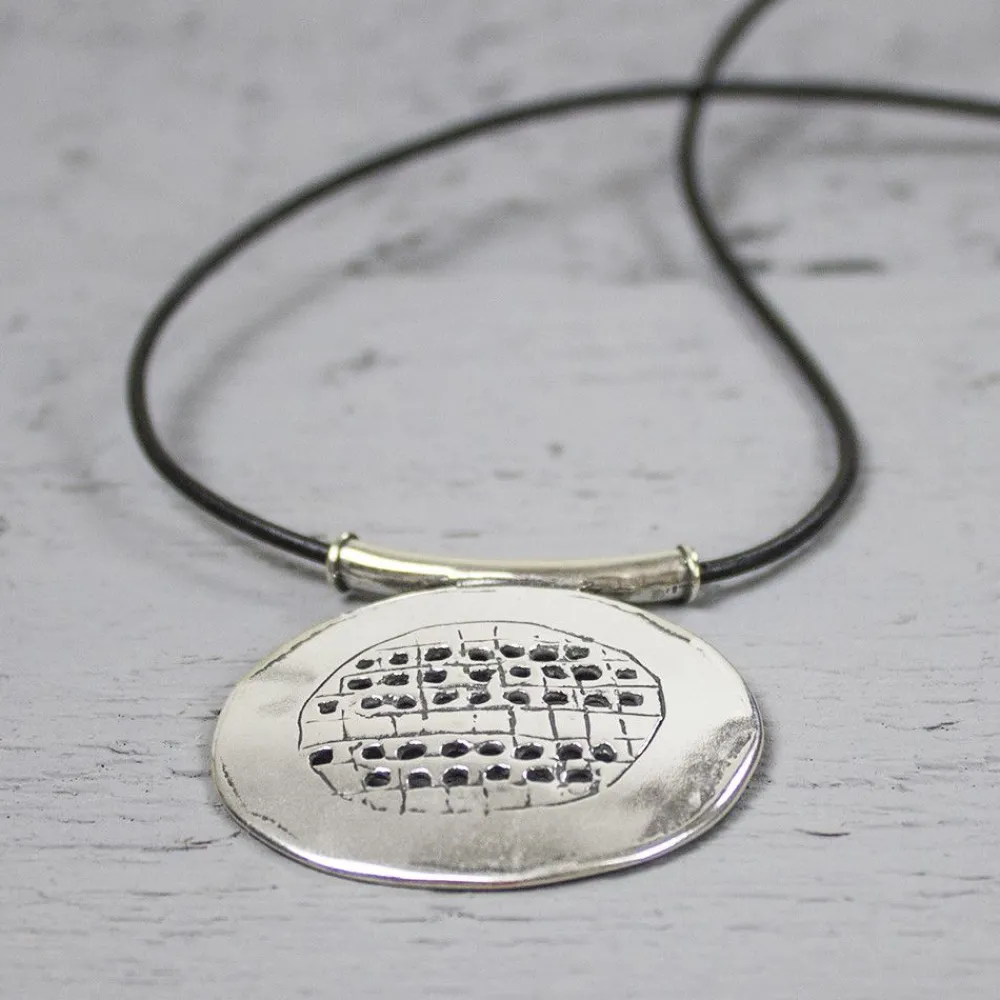 Jéh Jewels Silver-Lederkette mit Anhänger Silber Oxy