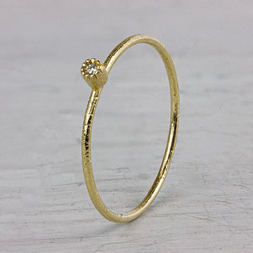 Jéh Jewels N.o.o.r. & 14 Carat-N.O.O.R. | Ring Diamant weiße Blume 0,01 ct