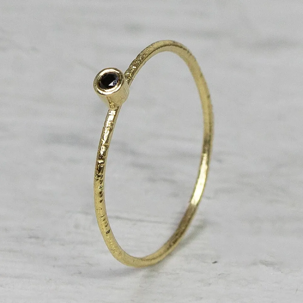 Jéh Jewels N.o.o.r. & 14 Carat-N.O.O.R. | Ring zwarte Diamant strak 0.02 ct