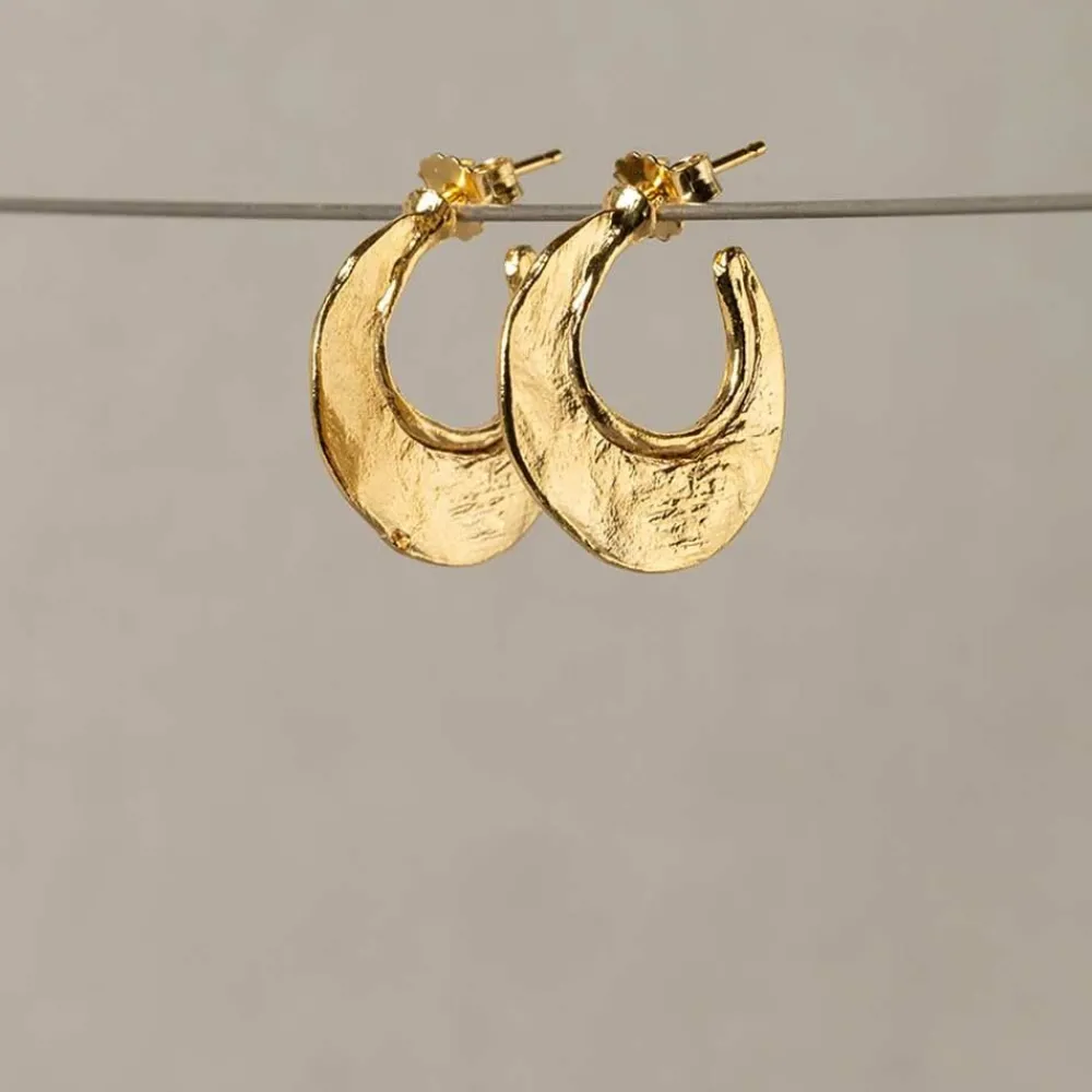 Jéh Jewels Touch Of Gold | Creool-Ohrbügel Mond Silber vergoldet