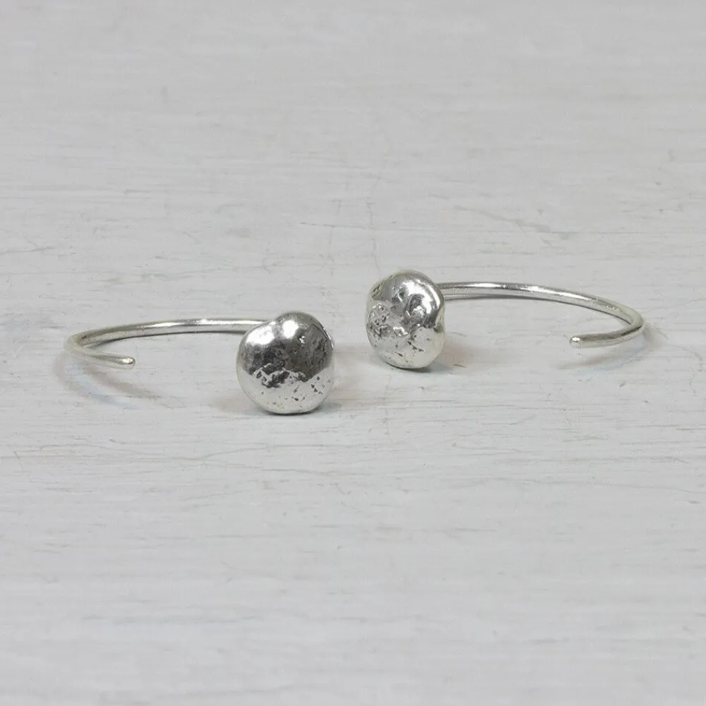 Jéh Jewels Silver | Creool-Ohrhaken Silber mit Knopf