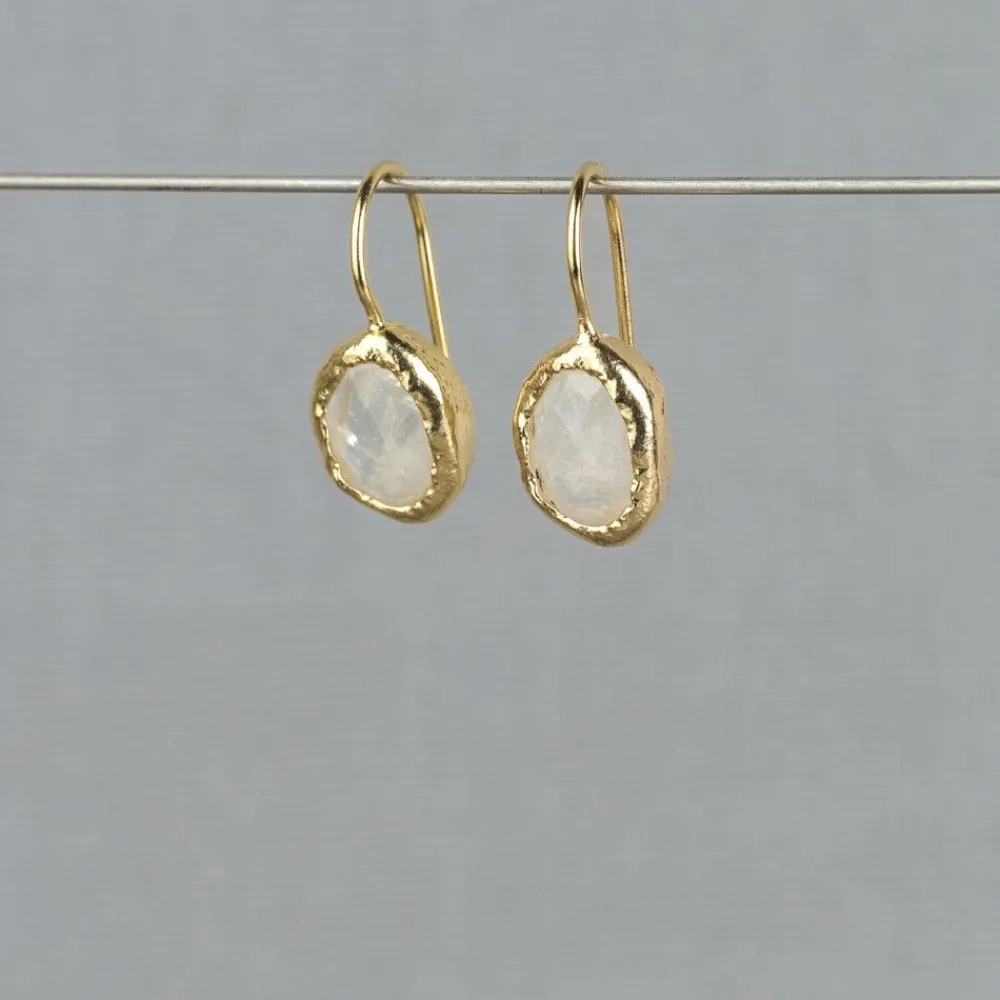 Jéh Jewels Ohrhänger | Edelsteine-Ohrhanger versilbert + Mondstein