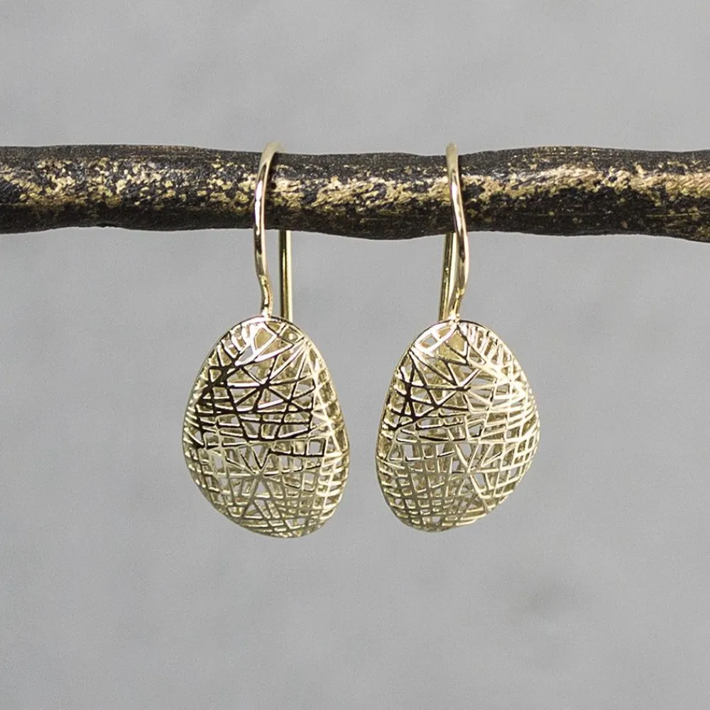 Jéh Jewels 3d Gold-Ohrhänger 3D organisch rund 14 Karat Gold