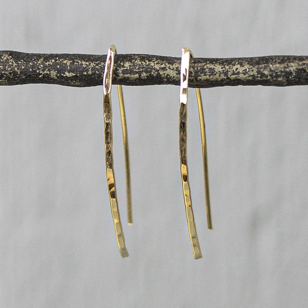 Jéh Jewels Touch Of Gold | Ohrhänger-Ohrhänger mit Hammerschlag in goldfilled