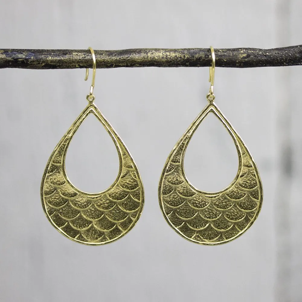 Jéh Jewels Touch Of Gold | Ohrhänger-Ohrhänger mit Schuppen versilbert