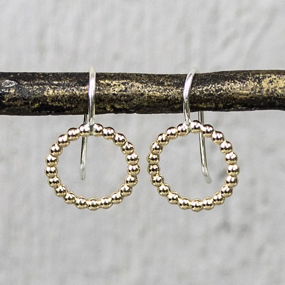 Jéh Jewels Touch Of Gold | Ohrhänger-Ohrhänger Perle Draht Silber Goldfilled klein