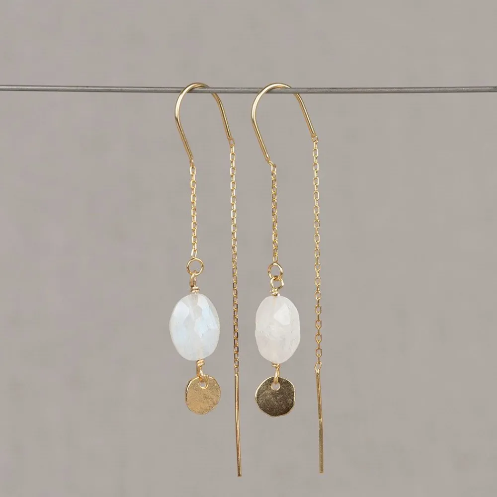 Jéh Jewels Touch Of Gold | Ohrhänger-Ohrhänger vergoldet + Mondstein
