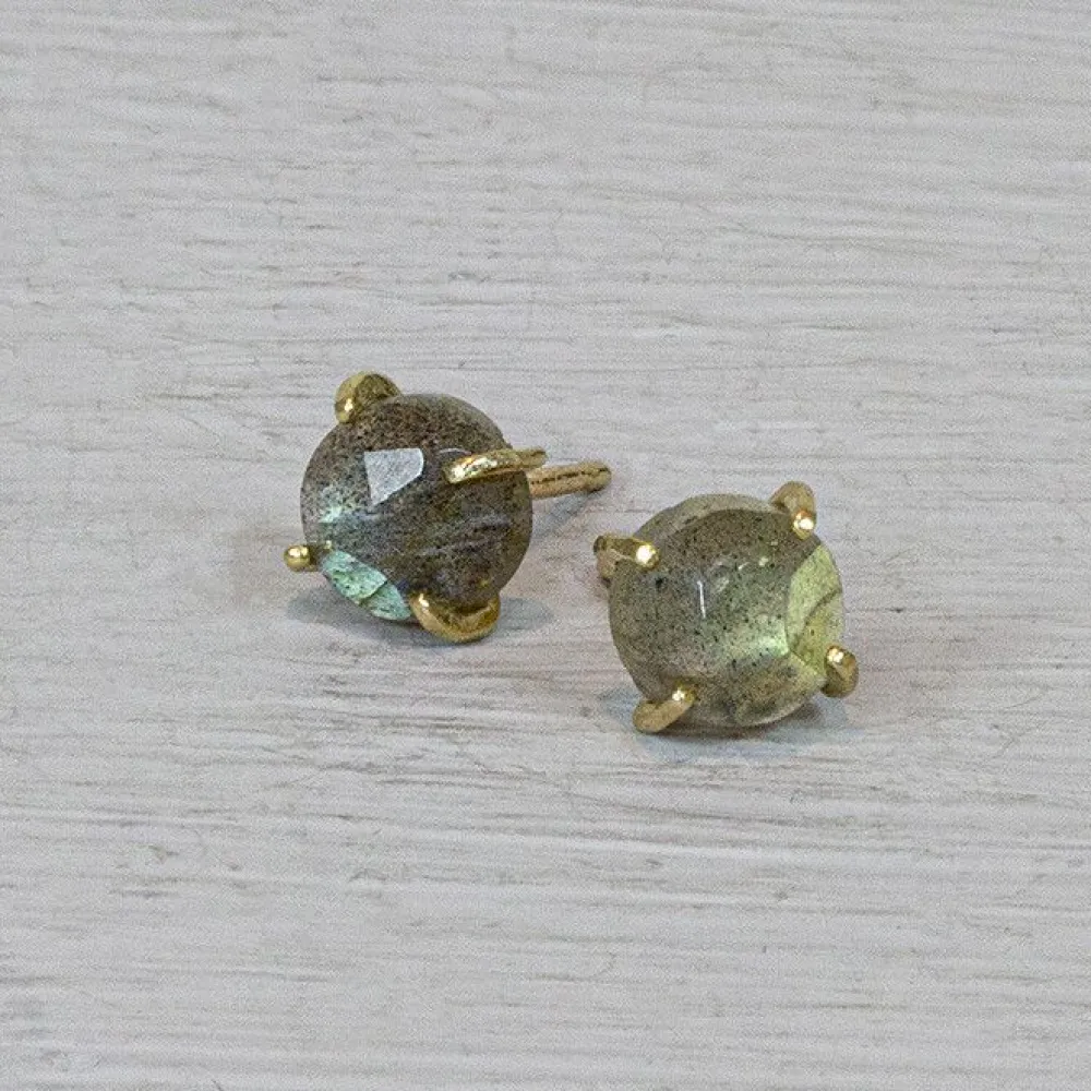 Jéh Jewels Touch Of Gold | Ohrstecker-Ohrring Rose mit Labradorit