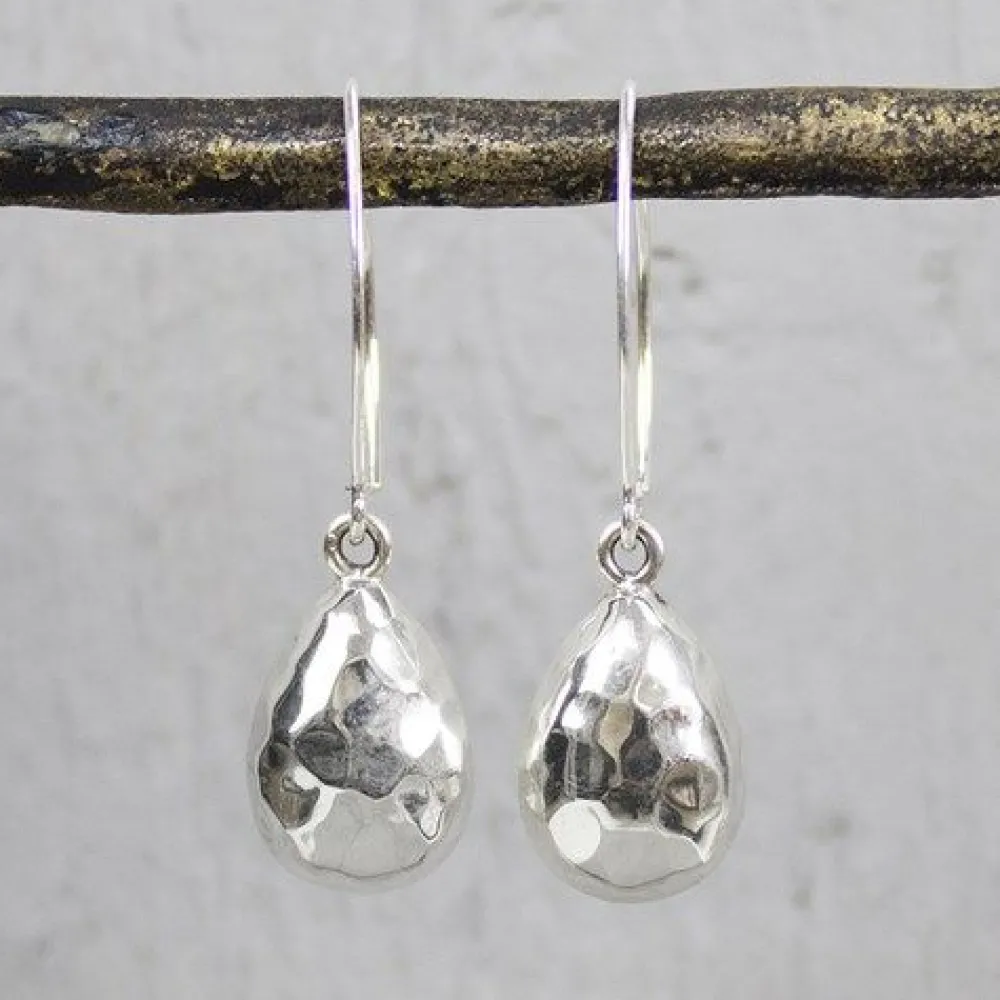 Jéh Jewels Silver | Ohrhänger-Ohrring Silber Hammerschlag lang