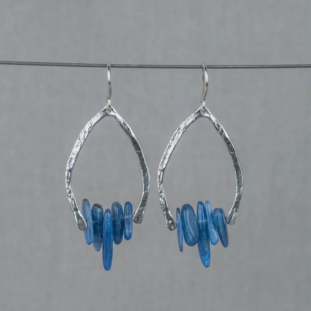 Jéh Jewels Silver | Ohrhänger-Ohrringe Herzschlag Silber + Kyanit