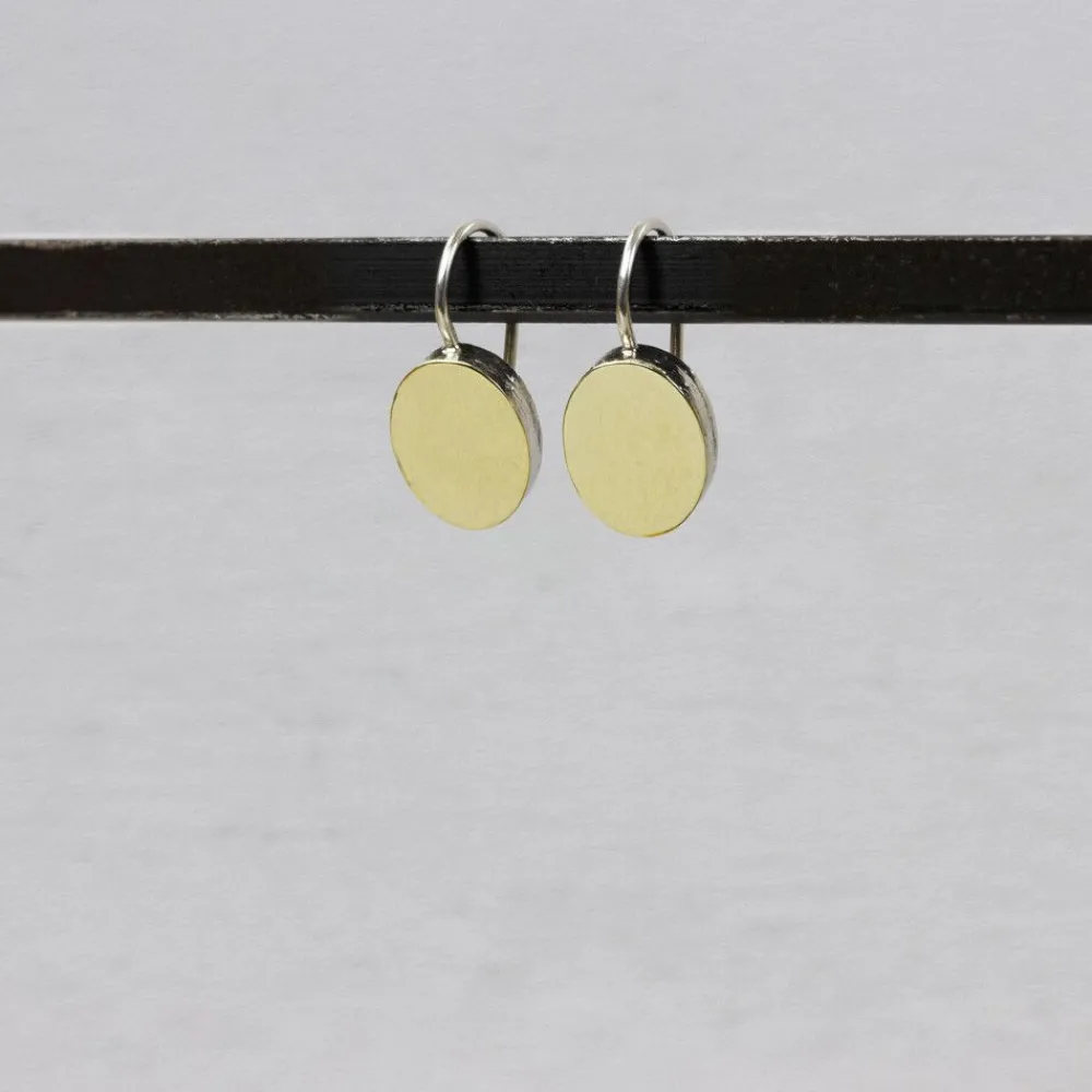 Jéh Jewels Touch Of Gold | Ohrhänger-Ohrringe Silber + 9 Karat oval