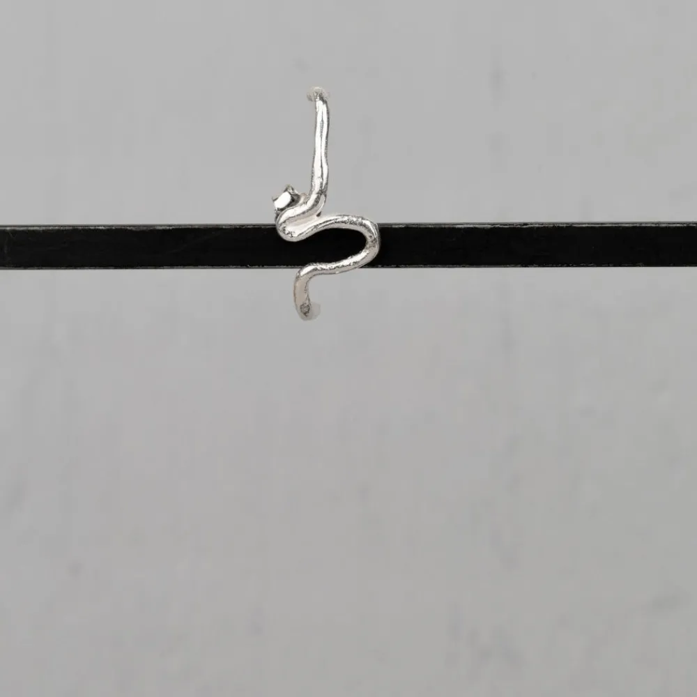 Jéh Jewels Silver | Lang Ohrstecker-Ohrschmuck Silberringel links