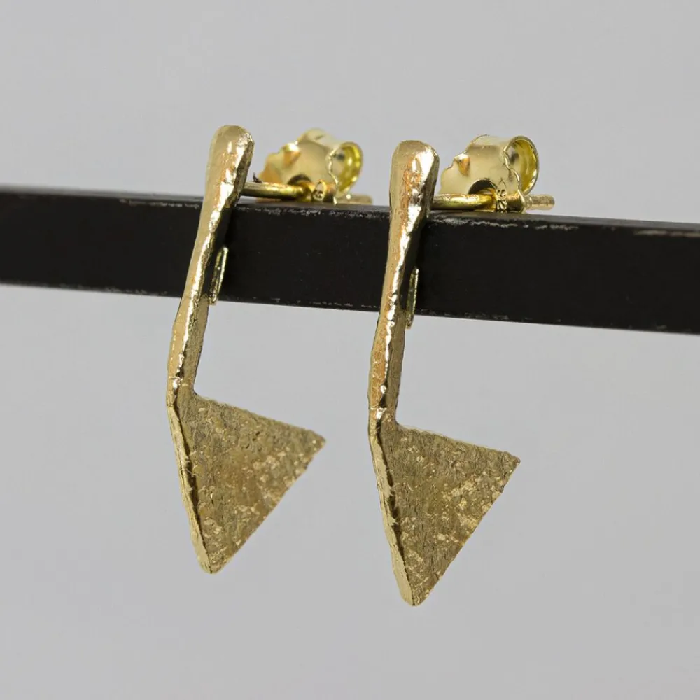 Jéh Jewels Touch Of Gold | Lang Ohrstecker-Ohrstecker Dreieck vergoldet