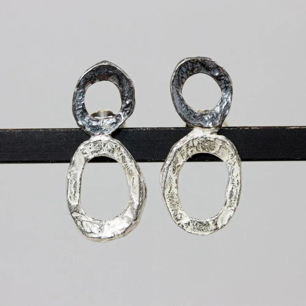 Jéh Jewels Silver | Lang Ohrstecker-Ohrstecker Duo oval