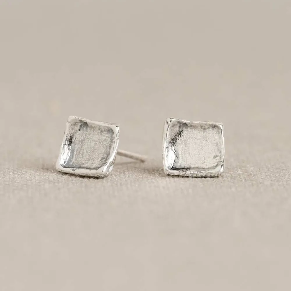Jéh Jewels Silver | Ohrstecker-Ohrstecker oxy shiny quadratisch