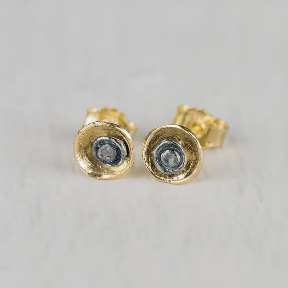 Jéh Jewels Touch Of Gold | Ohrstecker-Ohrstecker rund vergoldet + oxy
