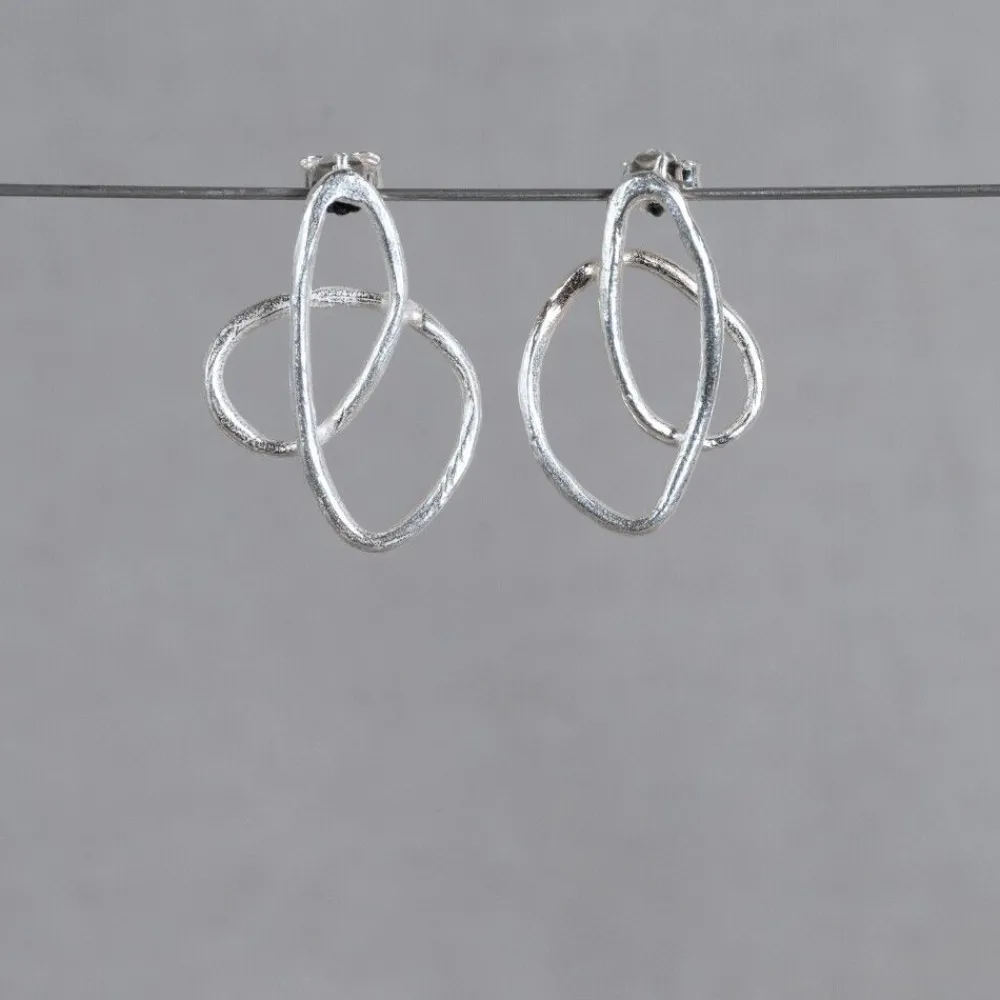 Jéh Jewels Silver | Lang Ohrstecker-Ohrstecker Scribble Silber