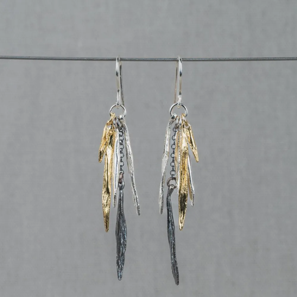 Jéh Jewels Touch Of Gold | Ohrhänger-Ohrstecker Silber + Oxy + vergoldet