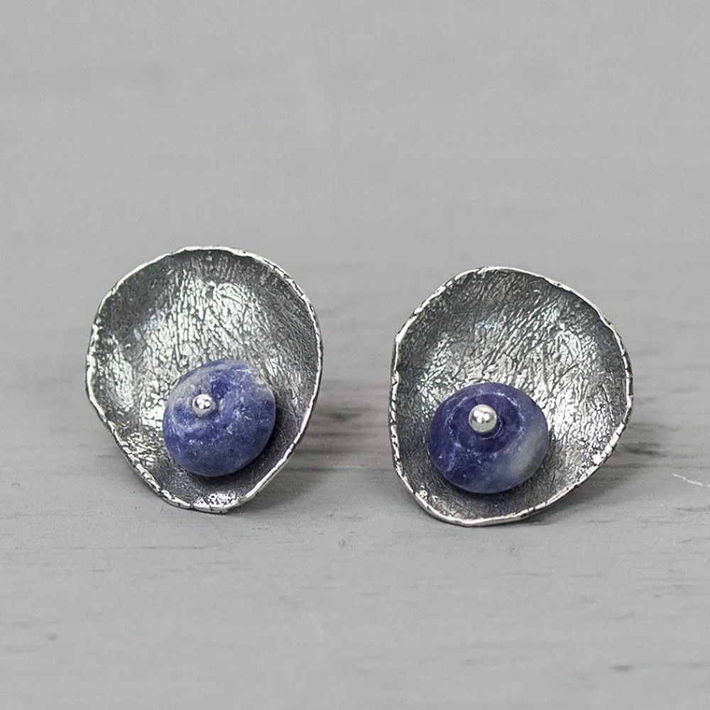 Jéh Jewels Silver | Ohrstecker-Ohrstecker silber oxy + Sodalith