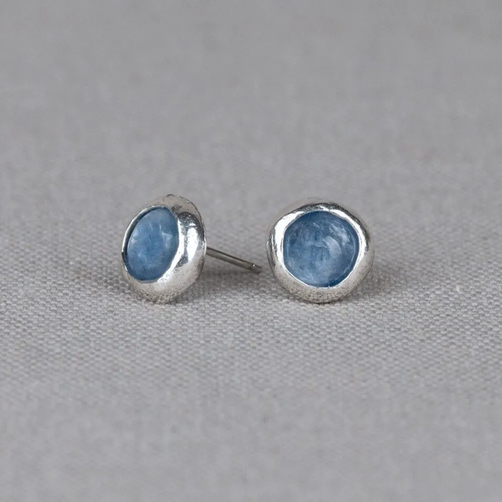 Jéh Jewels Silver | Ohrstecker-Ohrstecker Silber Oxy glänzend + Kyanit
