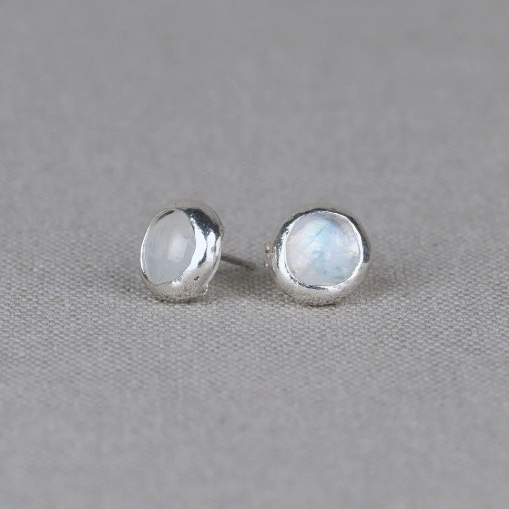 Jéh Jewels Silver | Ohrstecker-Ohrstecker Silber Oxy shiny + Mondstein