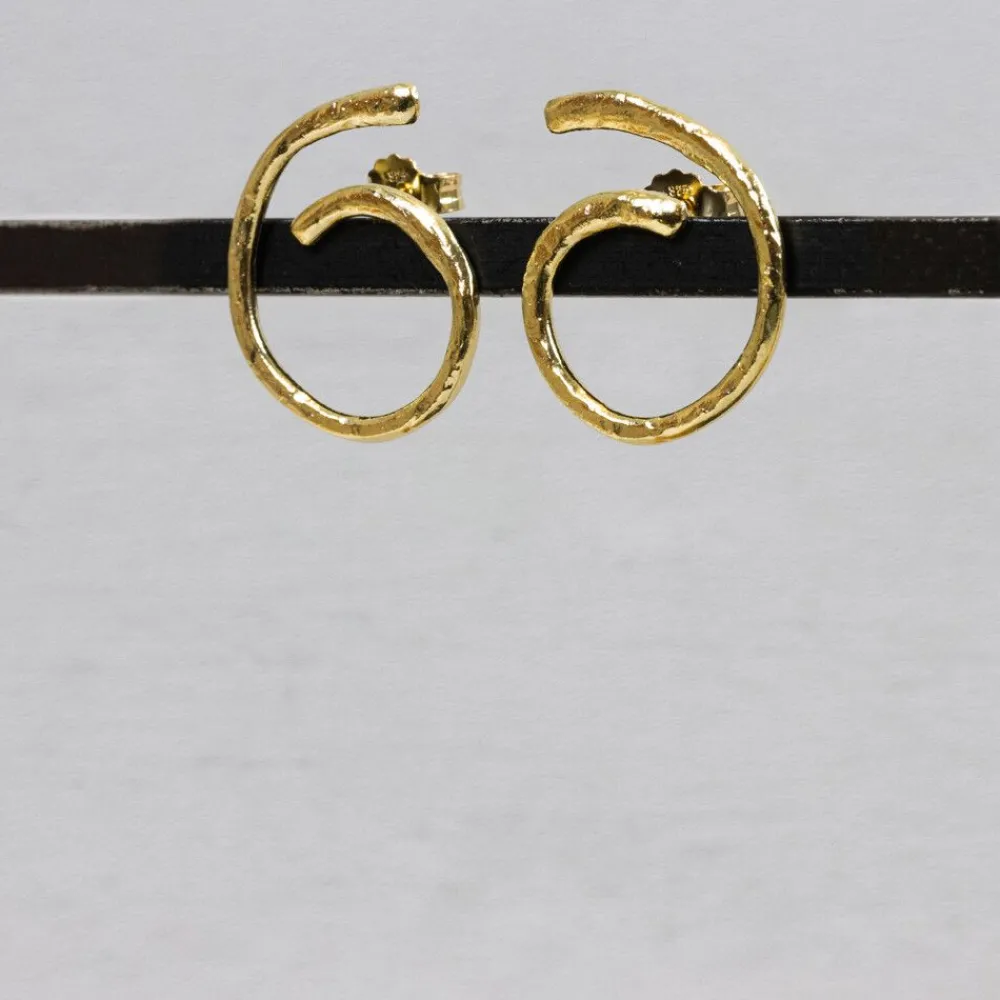 Jéh Jewels Touch Of Gold | Lang Ohrstecker-Ohrstecker Spirale vergoldet