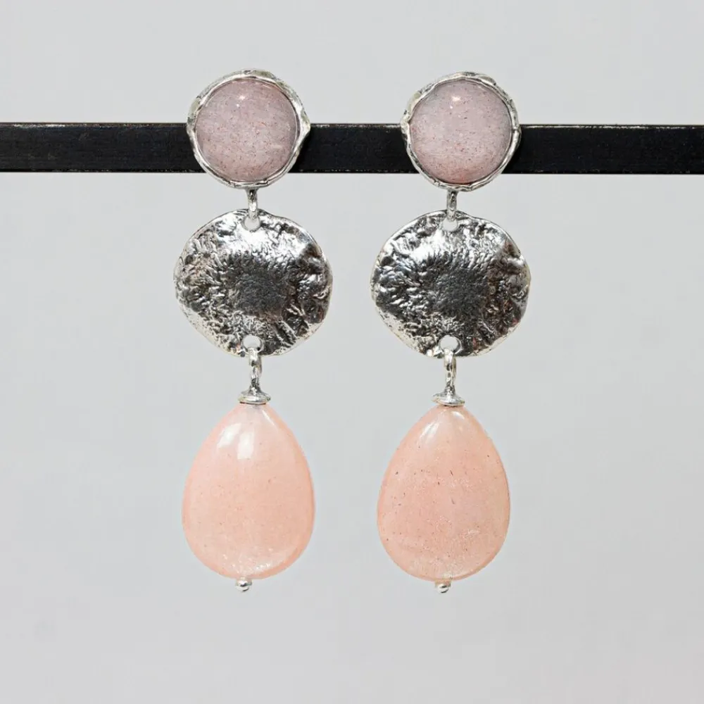 Jéh Jewels Silver | Lang Ohrstecker-Ohrstecker-Trio rosa
