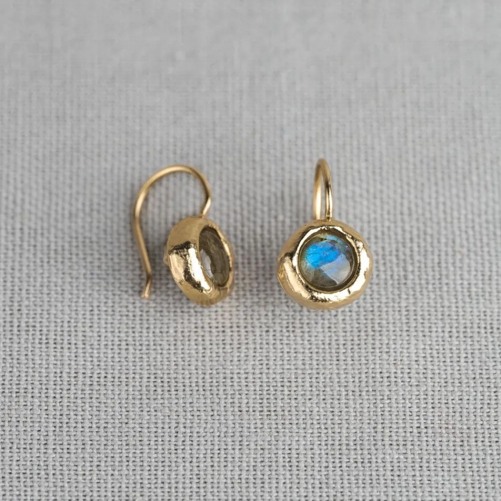 Jéh Jewels Touch Of Gold | Ohrhänger-Oorhanger zilver verguld + Labradoriet