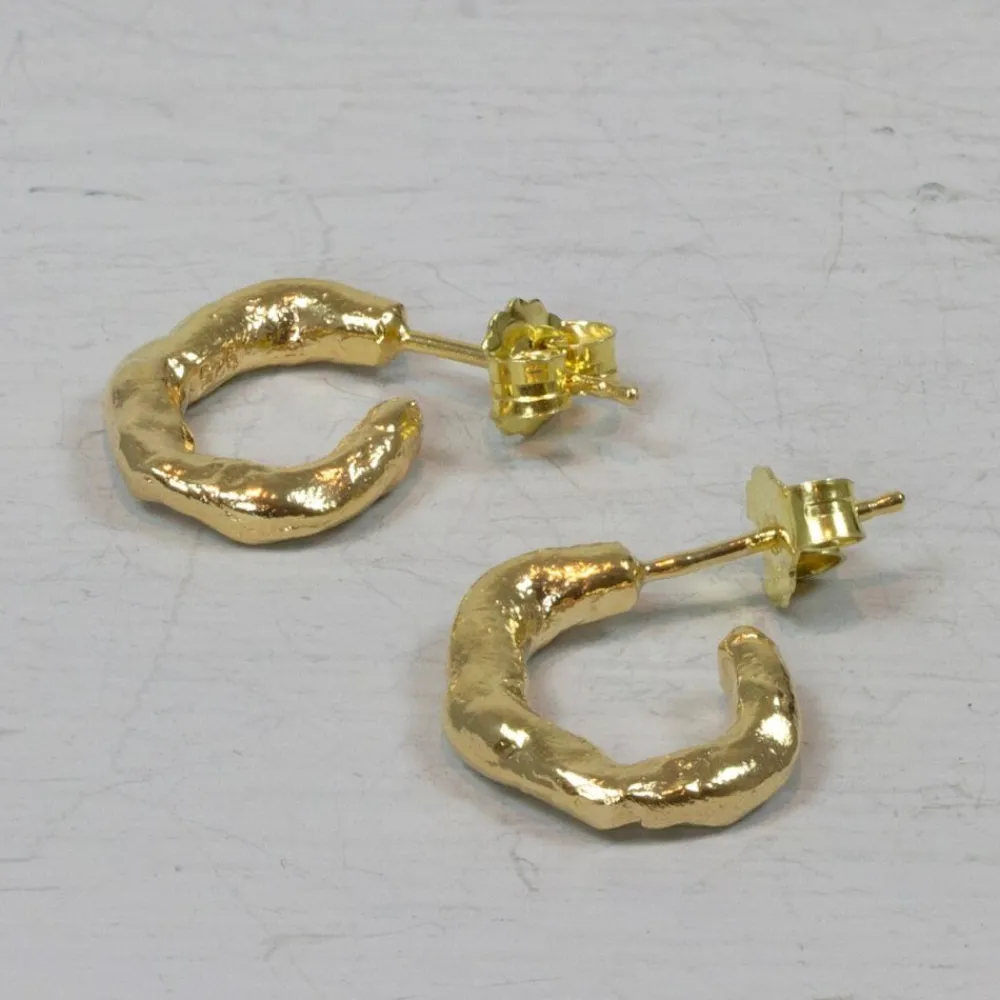 Jéh Jewels Touch Of Gold | Creool-Oorstekers zilver verguld lus klein