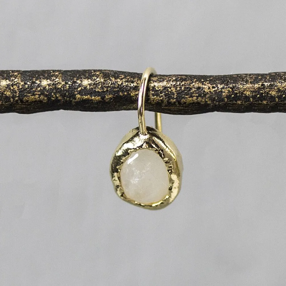 Jéh Jewels Touch Of Gold | Singles-½ Paar Ohrringe versilbert + Mondstein (1 Ohrring)