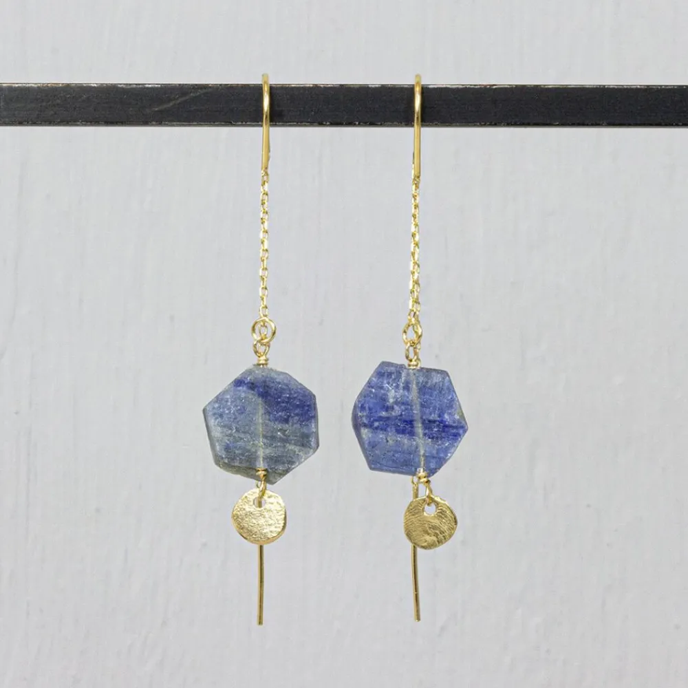 Jéh Jewels Touch Of Gold | Ohrhänger-Pull through earring Kyanite